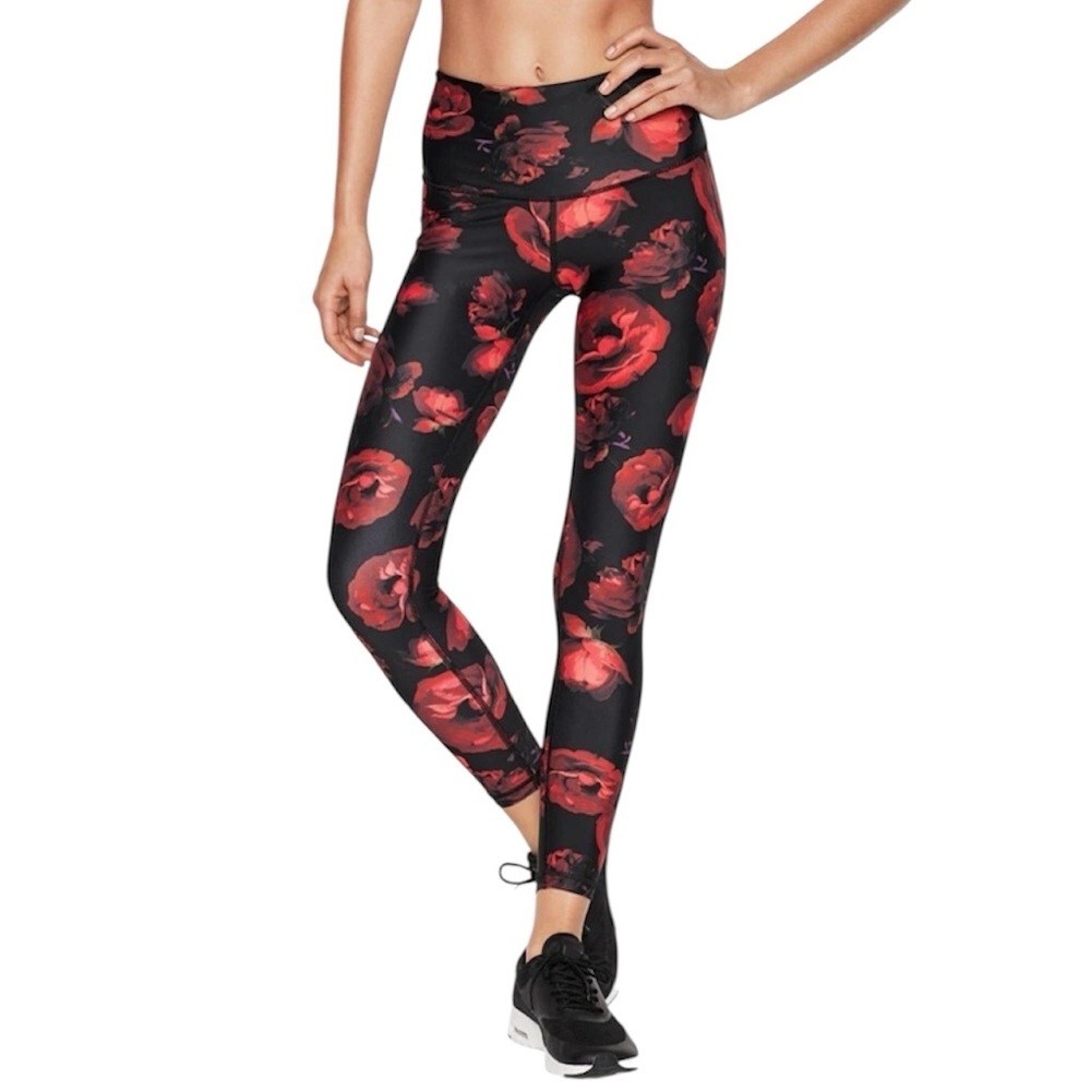 {Victoria Sport} "Roses" High Waist Slim Skinny Stretch Workout Leggings